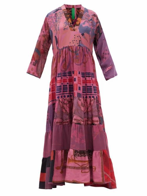 Rianna + Nina - Patchwork Vintage-silk Maxi Dress - Womens - Multi