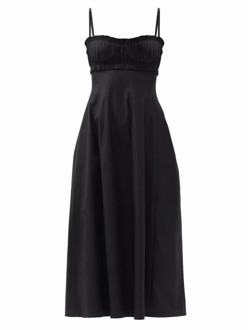 Felicia Bustier Cotton-twill Dress - Womens - Black