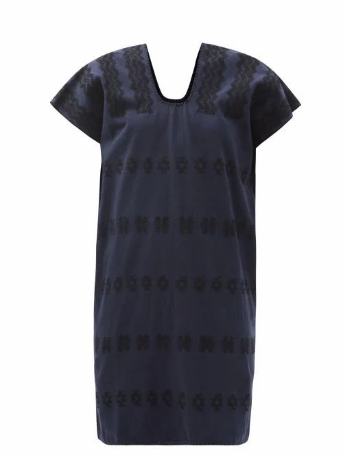 Pippa Holt - No.289 Embroidered Cotton Kaftan - Womens - Navy
