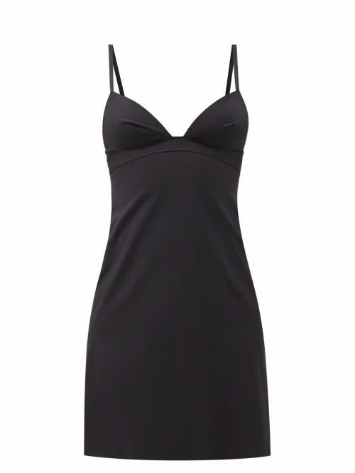 Silhouette Jersey Slip Dress - Womens - Black