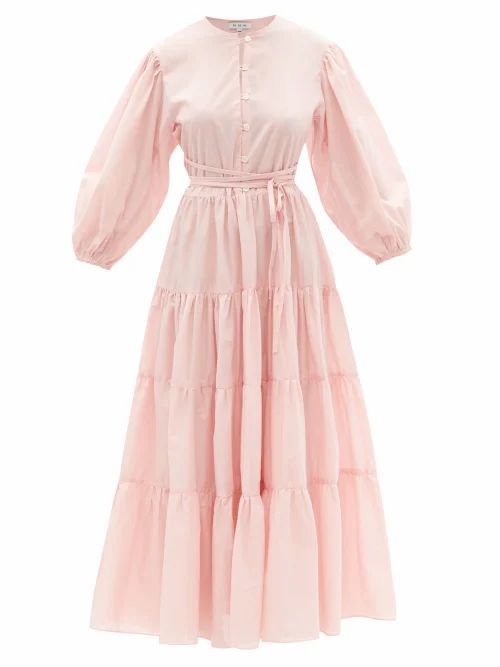 Bellona Belted Tiered Maxi Dress - Womens - Light Pink