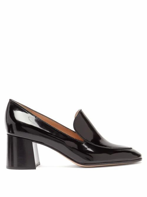 Gianvito Rossi - Block-heel 60 Patent-leather Loafers - Womens - Black