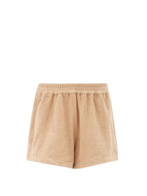 Terry - Estate High-rise Terry-cotton Shorts - Womens - Tan