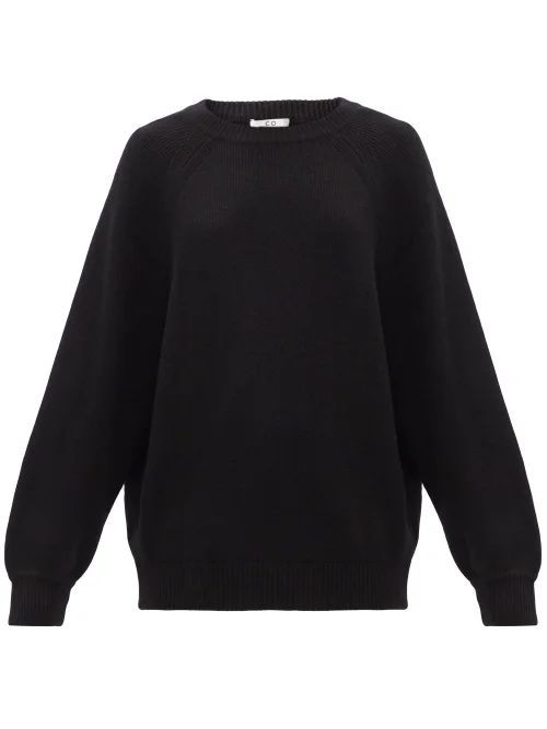 Round-neck Ribbed-cashmere Sweater - Womens - Black