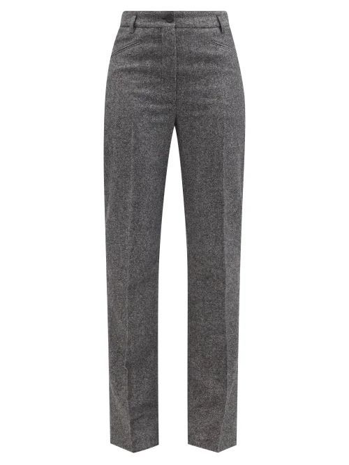 Tailored Straight-leg Trousers - Womens - Mid Grey