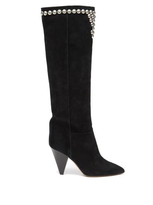 Libree Studded Suede Knee-high Boots - Womens - Black