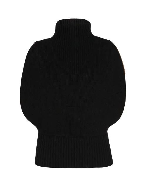 Ribbed High-neck Sweater Vest - Womens - Black