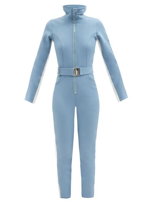 Belted Nylon-blend Softshell Ski Suit - Womens - Blue
