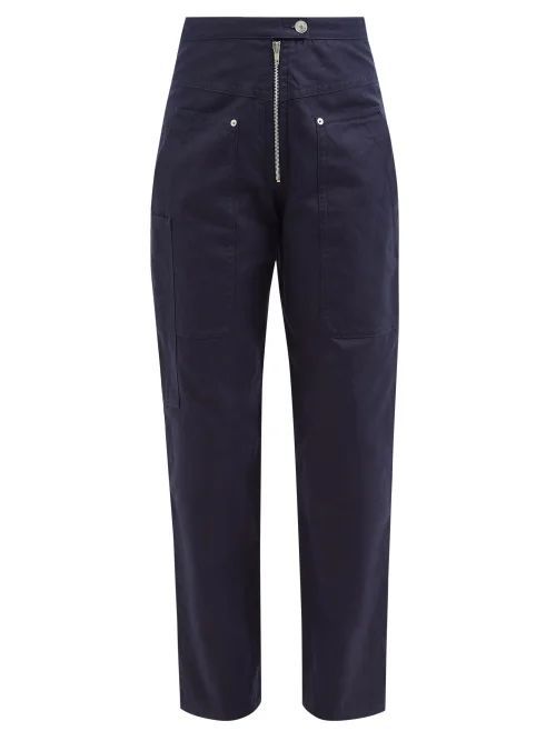 Phil Cotton-blend Canvas Cargo Trousers - Womens - Navy