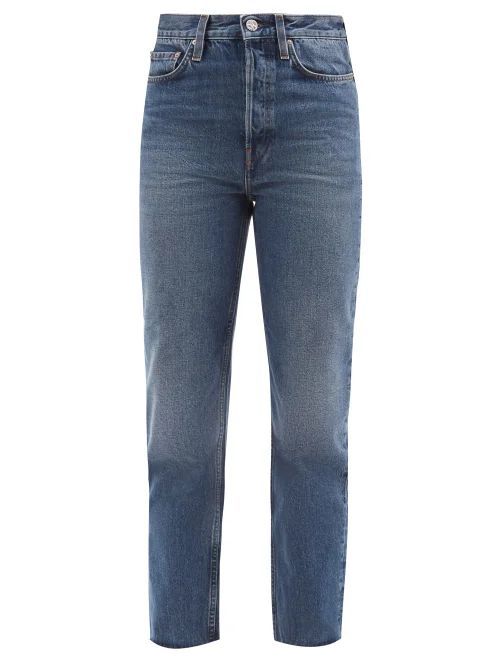Classic Cut Cropped Straight-leg Jeans - Womens - Light Blue