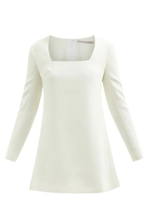 Alma Square-neck Crepe Mini Shift Dress - Womens - Ivory