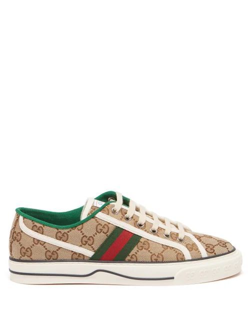 Tennis 1977 Gg-canvas And Leather Trainers - Womens - Multi