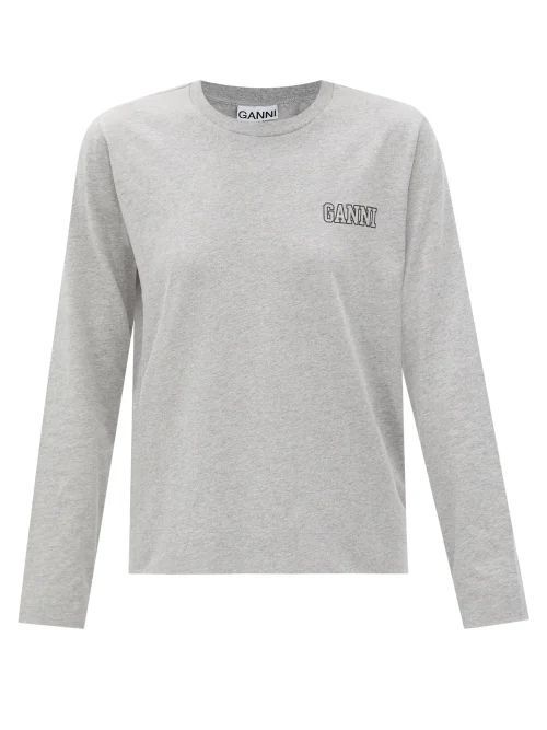 Logo-print Recycled Cotton-blend Jersey T-shirt - Womens - Light Grey