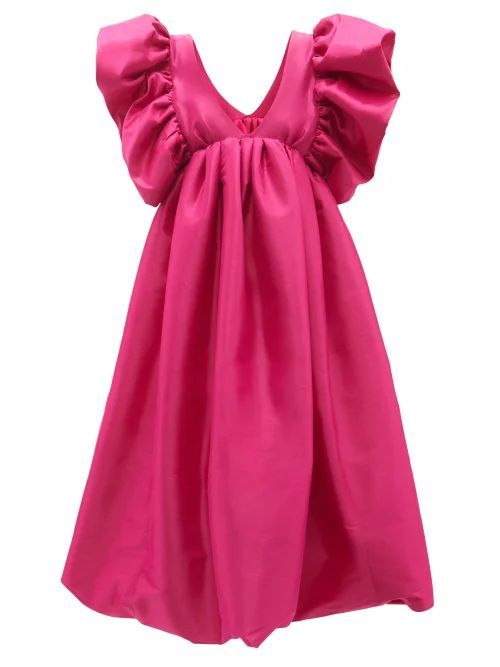 Adri Ruffled Silk-blend Taffeta Dress - Womens - Pink