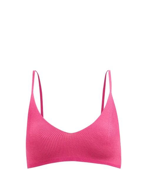 Valensole Ribbed Bralette - Womens - Pink