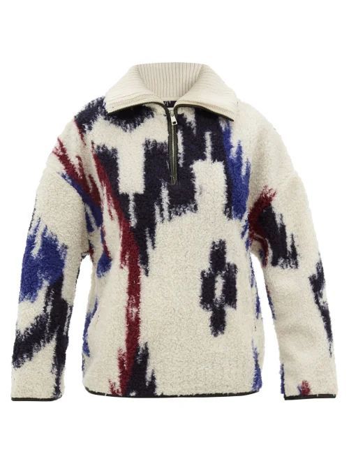 Marner Ikat-jacquard Fleece Sweatshirt - Womens - Ivory Multi