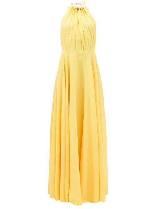 Karla Cady Scoop-back Halterneck Maxi Dress - Womens - Yellow