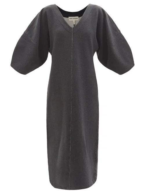 Harling Organic Cotton-blend Midi Dress - Womens - Black