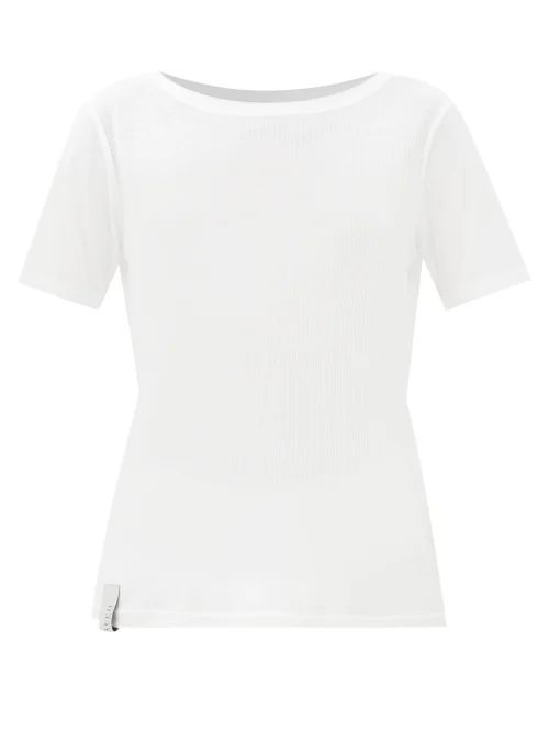 Fluid Basics Logo-tag Ribbed-jersey T-shirt - Womens - White