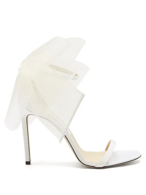 Aveline 100 Oversized Bow Satin Sandals - Womens - White