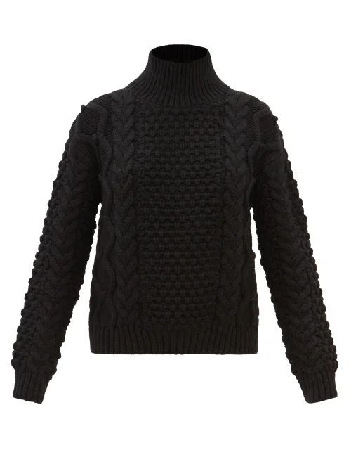 Hawthorn Cable-knit Wool Sweater - Womens - Black