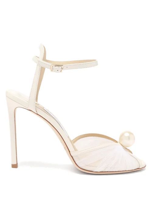 Sacora 100 Faux-pearl Tulle Sandals - Womens - White