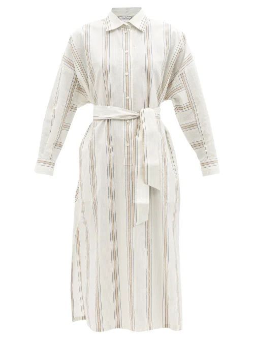 Deserto Shirt Dress - Womens - White Stripe