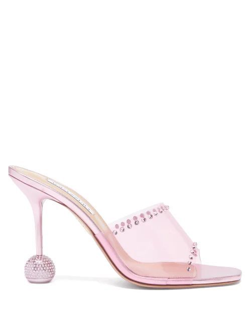 Secrets 95 Crystal-embellished Leather Mules - Womens - Pink