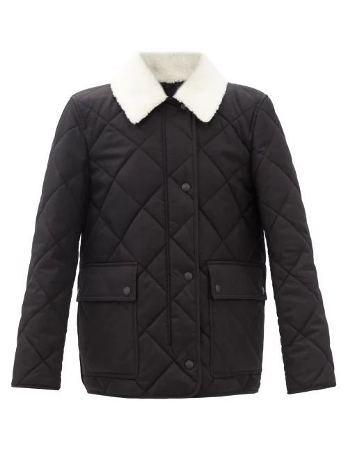 Kemptown Fleece-collar Quilted Cotton Jacket - Womens - Black