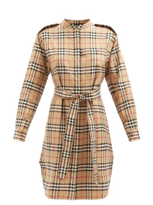 Aurelia Archive-check Cotton Shirt Dress - Womens - Brown Multi