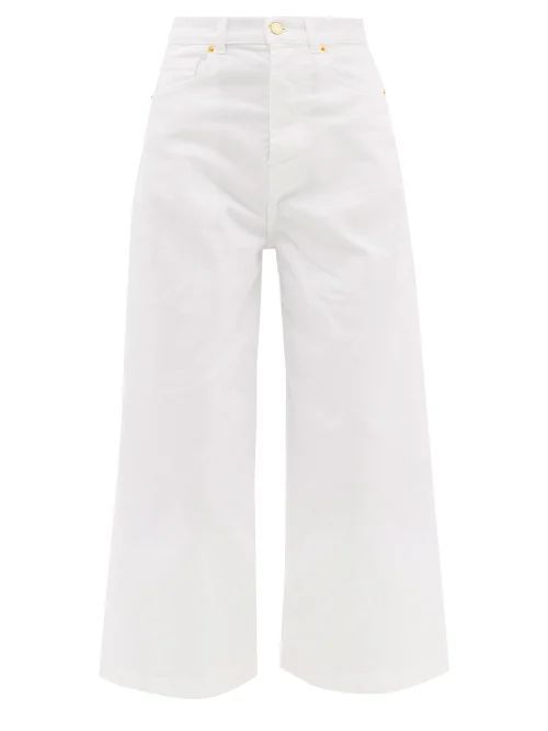 Cropped Wide-leg Jeans - Womens - White