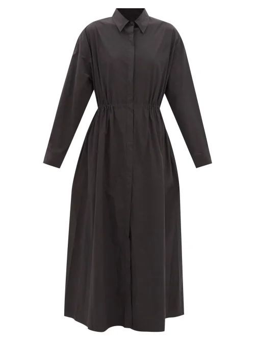 Organic-cotton Poplin Shirt Dress - Womens - Black