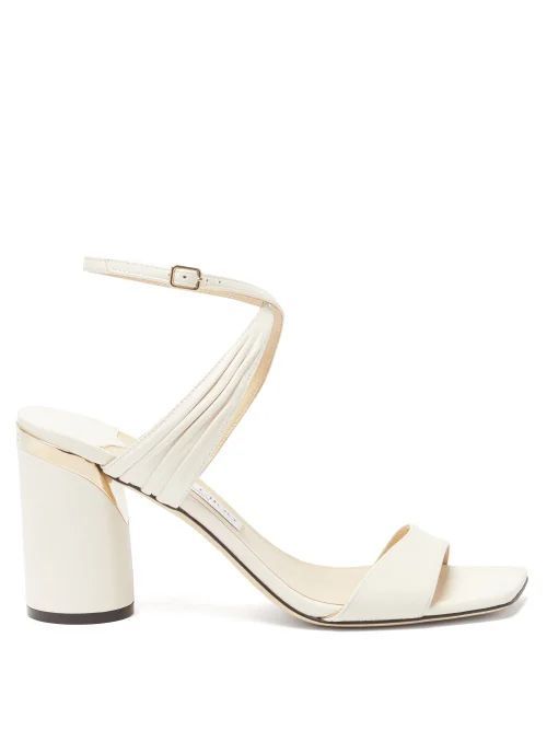Block-heel Leather Sandals - Womens - Cream