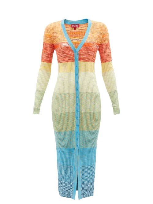 Shoko Buttoned Ribbed-knit Dress - Womens - Multi