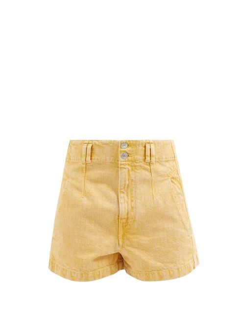 Tihiana Denim Shorts - Womens - Yellow