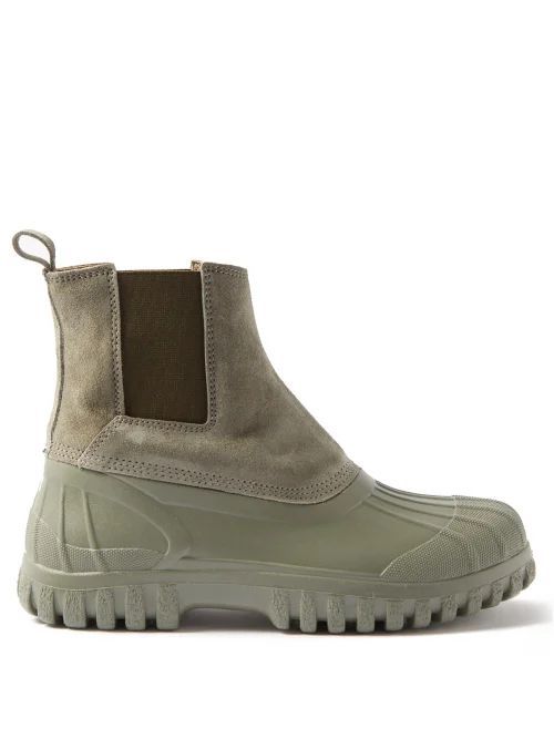 Balbi Suede And Rubber Chelsea Boots - Womens - Green
