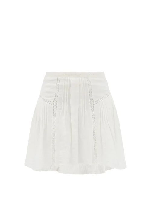 Jorena Pleated Cotton-blend Voile Skirt - Womens - White