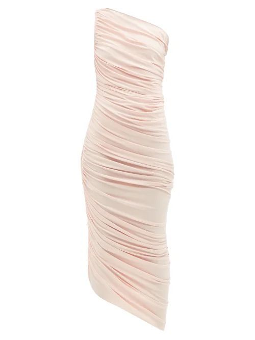 Diana Asymmetric Jersey Maxi Dress - Womens - Light Pink