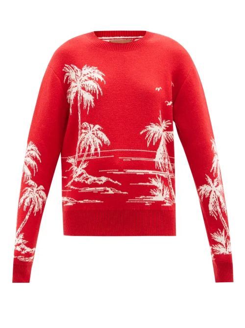 Sorround By The Ocean Cashmere-blend Sweater - Womens - Red