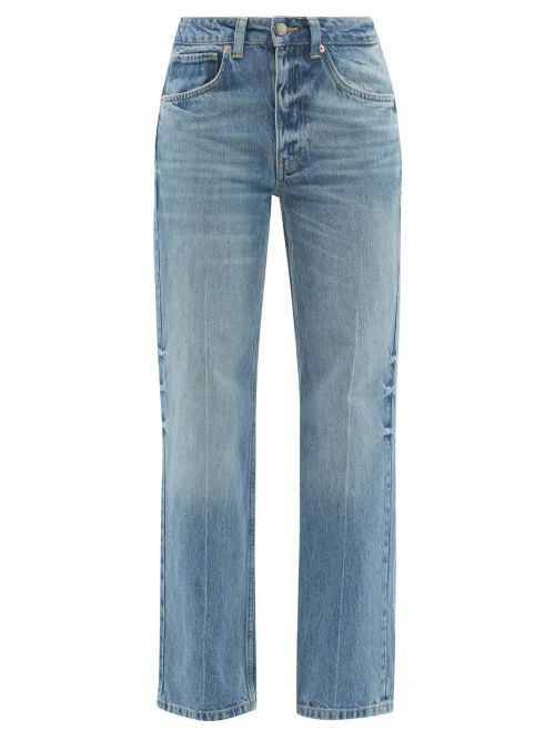 Push Organic-cotton Straight-leg Jeans - Womens - Light Blue