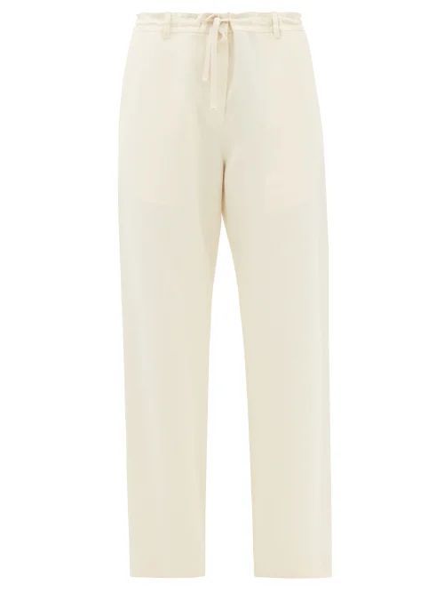 Dandy Silk-blend Canvas Trousers - Womens - Ivory