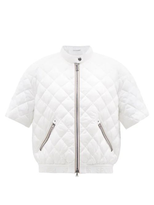 Cropped Quilted-shell Golf Jacket - Womens - White