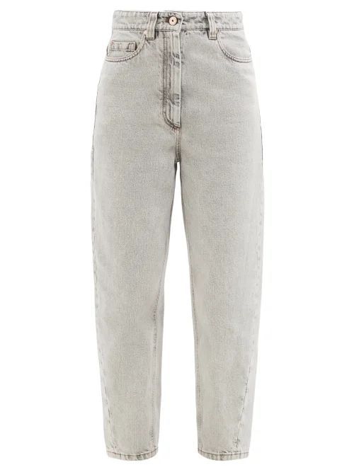 High-rise Cropped Tapered-leg Jeans - Womens - Grey