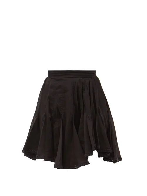 Griselda Cotton-blend Voile Mini Skirt - Womens - Black