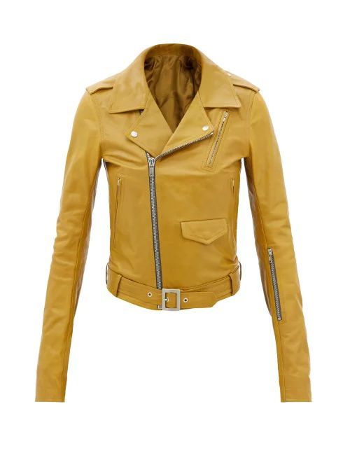 Lukes Stooges Leather Biker Jacket - Womens - Yellow