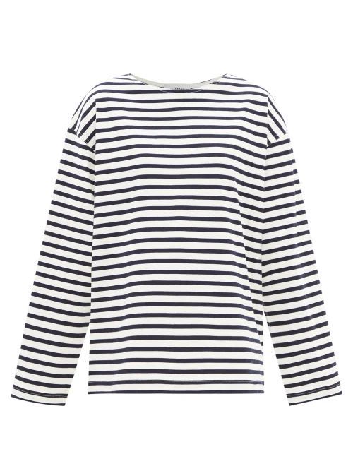 Breton Striped Cotton-jersey T-shirt - Womens - Navy Stripe