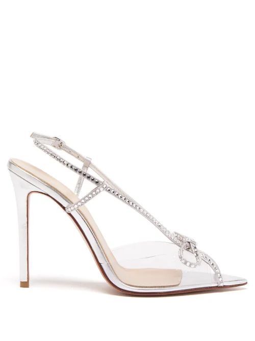 Kay Crystal And Pvc Sandals - Womens - Silver