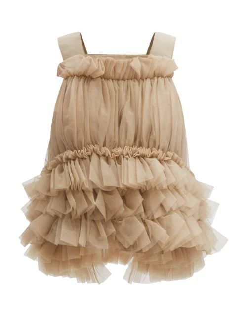 Backless Tulle Top - Womens - Beige