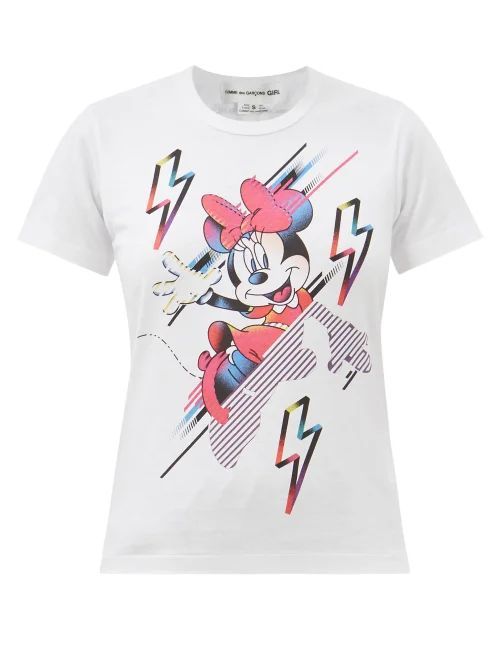 X Disney Minnie Mouse-print Cotton-jersey T-shirt - Womens - White