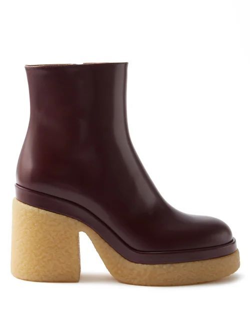 Kurtys Leather Ankle Boots - Womens - Burgundy